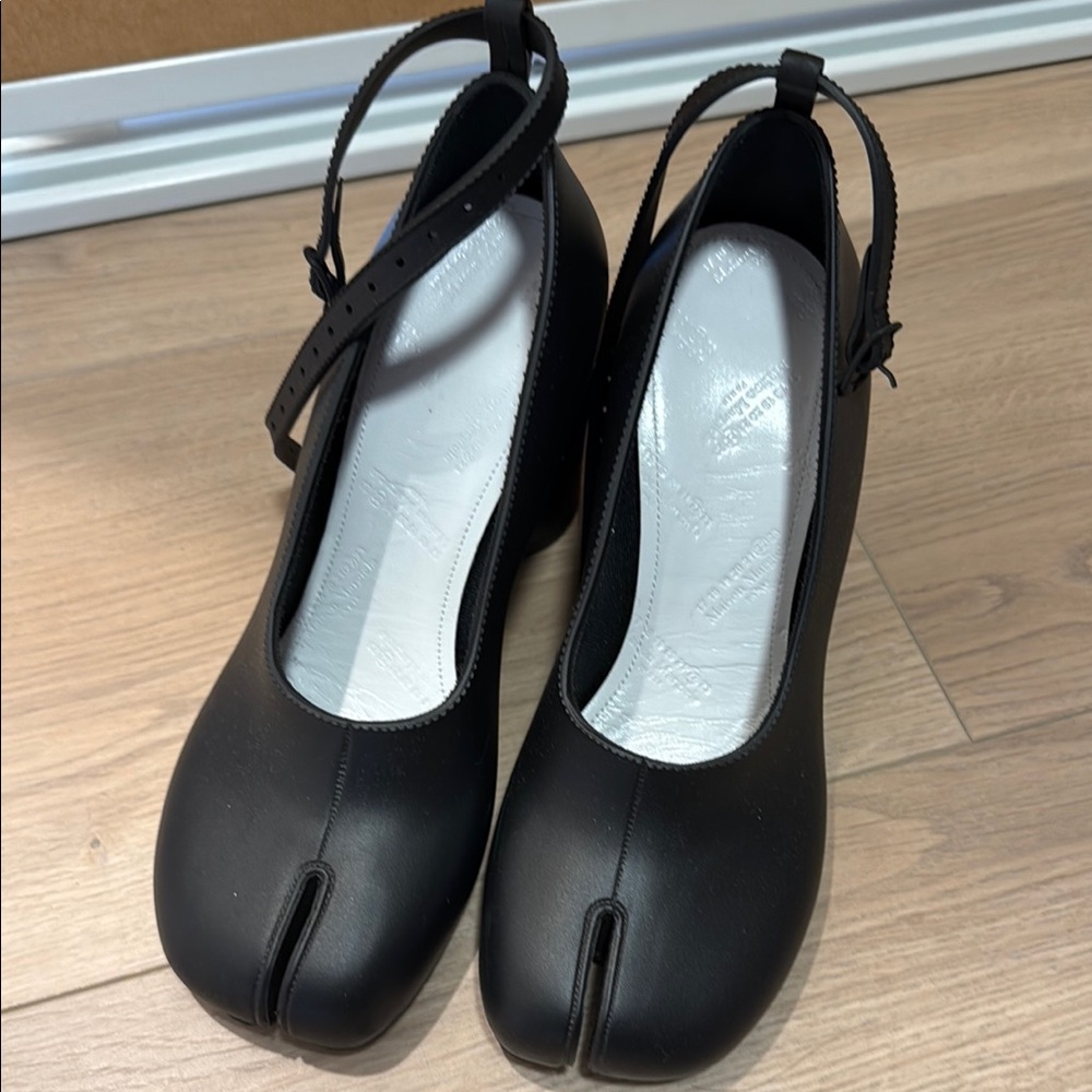 maison margiela mary jane Black Leather Women's Shoes